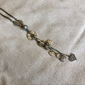 Lia Sophia Long Silver Charm Necklace